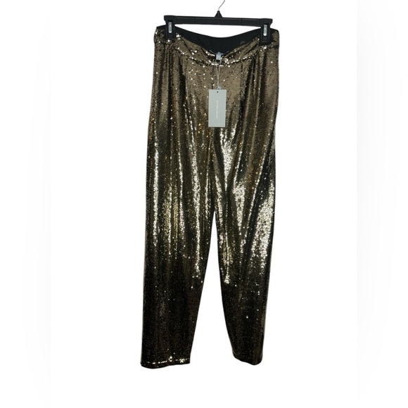 NWT *flawed Antonio Melani Geri Sequin Satin Flat Front Ankle Pant Size 6 - Picture 2 of 14